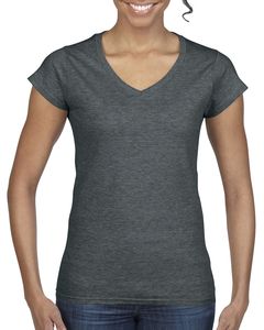 Gildan GN647 - T-Shirt da Donna con Collo a V Dark Heather