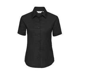 Russell Collection JZ33F - Ladies' Short Sleeve Easy Care Oxford Shirt Nero