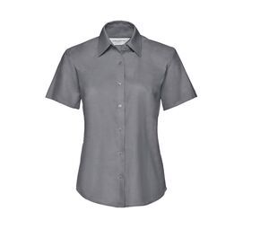 Russell Collection JZ33F - Ladies' Short Sleeve Easy Care Oxford Shirt Argento