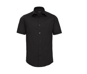 Russell Collection JZ947 - Men's Short Sleeve Fitted Shirt Nero