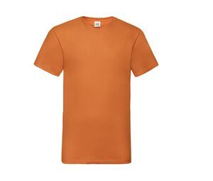 Fruit of the Loom SC234 - T-shirt da uomo con scollo a V dal peso contenuto Arancio