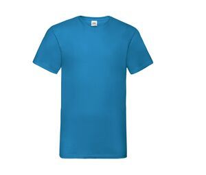 Fruit of the Loom SC234 - T-shirt da uomo con scollo a V dal peso contenuto Azure Blue