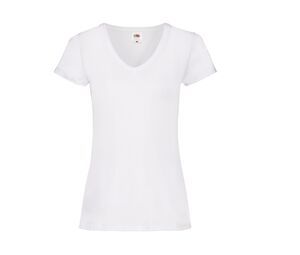 Fruit of the Loom SC601 - T-shirt da donna con scollo a V Bianco
