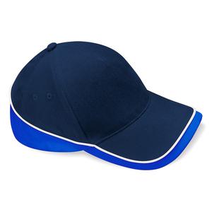 Beechfield BF171 - Cappellino Teamwear a 5 pannelli French Navy/Royal/White