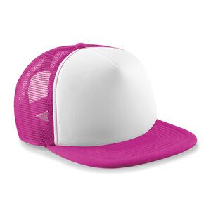 Beechfield BF64B - Cappellino trucker snapback per bambini Fuchsia/white