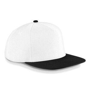 Beechfield BF660 - Cappellino con visiera piatta snapback Bianco / Nero