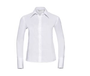Russell Collection JZ56F - Ladies' Long Sleeve Ultimate Non-Iron Shirt Bianco