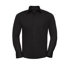 Russell Collection JZ946 - Men's Long Sleeve Fitted Shirt Nero