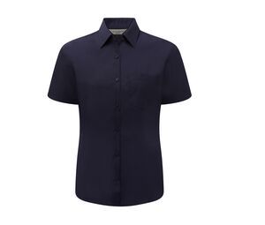 Russell Collection JZ35F - Camicia da donna in popeline Blu navy