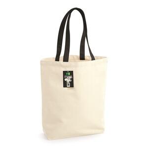 Westford mill WM671 - Borsa da shopping in cotone Fairtrade camden Natural/Black