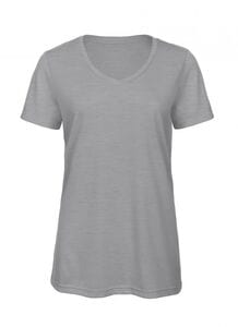 B&C BC058 - T-shirt da donna con scollo a v in tri-blend
