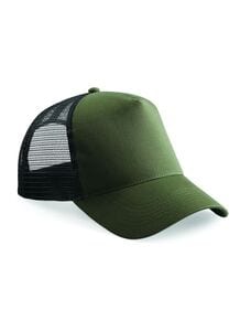 Beechfield BF640 - Cappello Stile Snapback Olive/Black