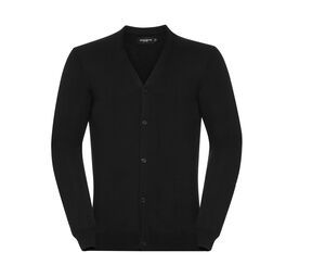 Russell JZ71M - Cardigan in Maglia con Scollo a V da Uomo Nero