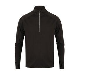 Tombo TL562 - Maglia con zip e maniche a 1/4 Nero