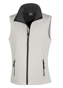 Result R232F - Smanicato Stampabile da Donna Core Softshell Bianco / Nero