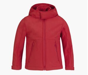 B&C BC651 - Hooded Soft-Shell Kids Rosso