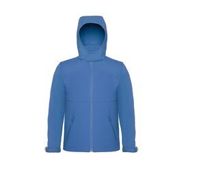 B&C BC651 - Hooded Soft-Shell Kids Azur