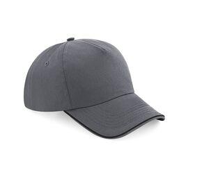 Beechfield BF025C - Cappello Autentico con Visiera Passpoilée Graphite Grey / Black