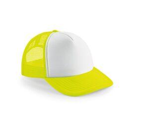 Beechfield BF645 - Cappello Visiera Vintage Fluorescent Yellow / White
