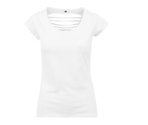 Build Your Brand BY035 - T-shirt da donna con retro lacerato White