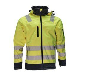 Herock HK190 - Giacca Softshell Gregor High Visibility Fluorescent Yellow/Navy