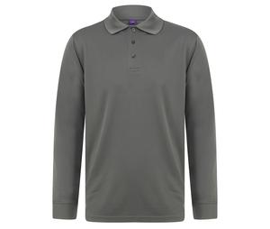 Henbury HY478 - Polo manica lunga Charcoal