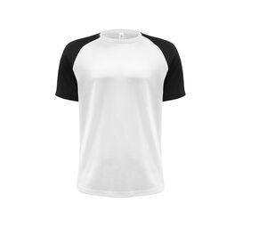 JHK JK905 - T-shirt sportiva da baseball Bianco / Nero