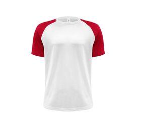 JHK JK905 - T-shirt sportiva da baseball Bianco / Rosso