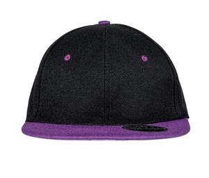 Result RC082 - Cappello 6 Pans Visière Plate Black / Purple