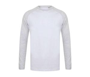 SF Men SF271 - T-shirt da baseballa  maniche lunghe  White / Heather Grey