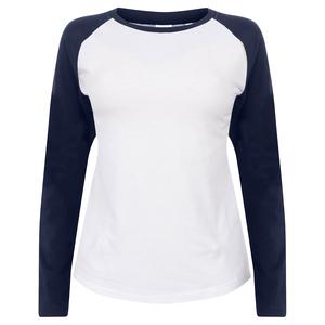 SF Women SK271 - T-shirt da baseball a maniche lunghe da donna