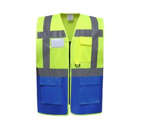 Yoko YK801 - Gilet multifunzione ad alta sicurezza Hi Vis Yellow / Royal Blue