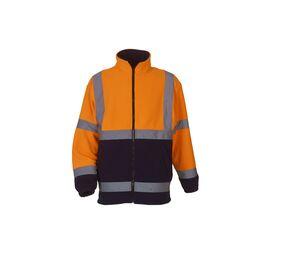 Yoko YKK08 - Giacca in pile spessa ad alta visibilità Hi Vis Orange/Navy