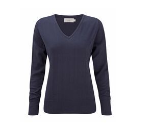 Russell Collection JZ10F - Ladies' V-Neck Pullover Blu navy