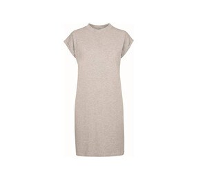 BUILD YOUR BRAND BY101 - Dress with turn-up sleeves Grigio medio melange