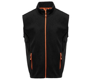 BLACK&MATCH BM500 - Contrasted polar fleece bodywarmer Black / Orange