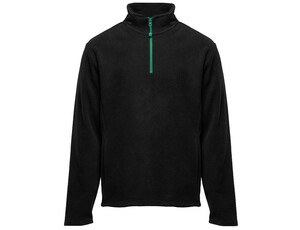 BLACK&MATCH BM505 - 1/4 zip fleece jacket Black/ Kelly Green